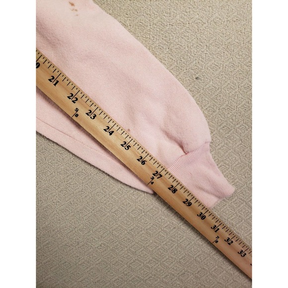 VTG Russell Sweatshirt Mens Large Pink Long‎ Sleeve Pullover Plain Jumper Casual - Picture 7 of 11
